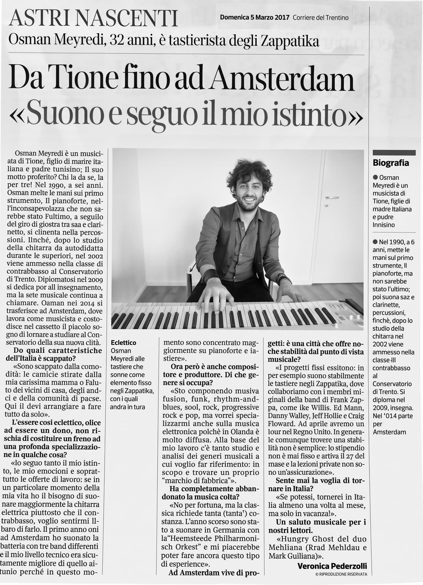 Corriere del Trentino, article scan